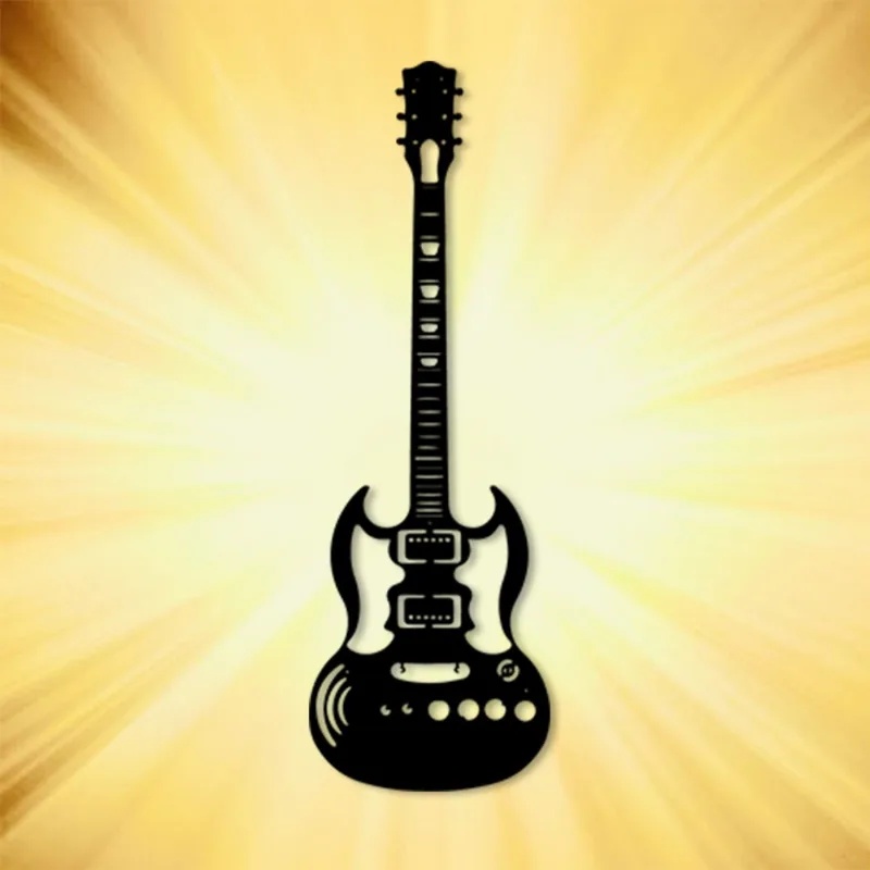 Home Bar Lounge - Marka 3D Metal Gitar Duvar Sanatı